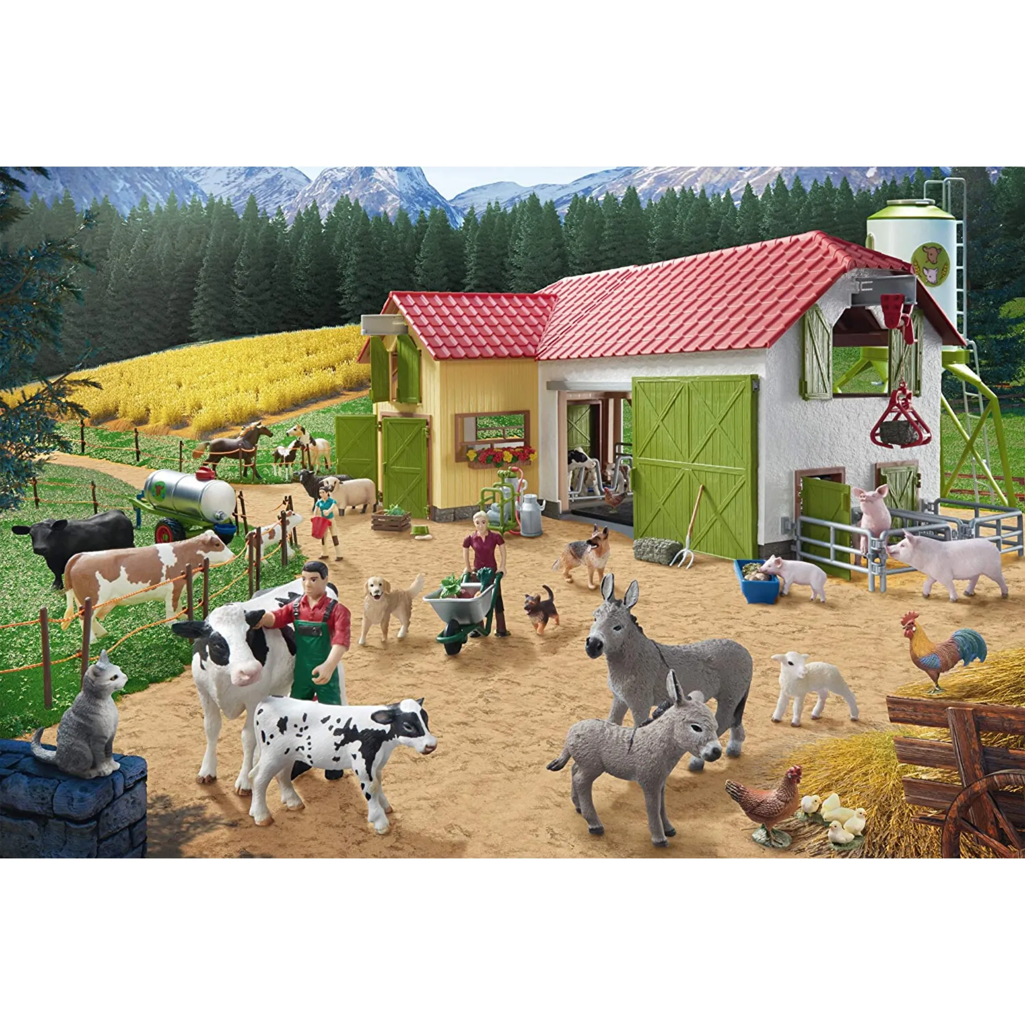 A Day At The Farm Puzzle with Schleich Figures