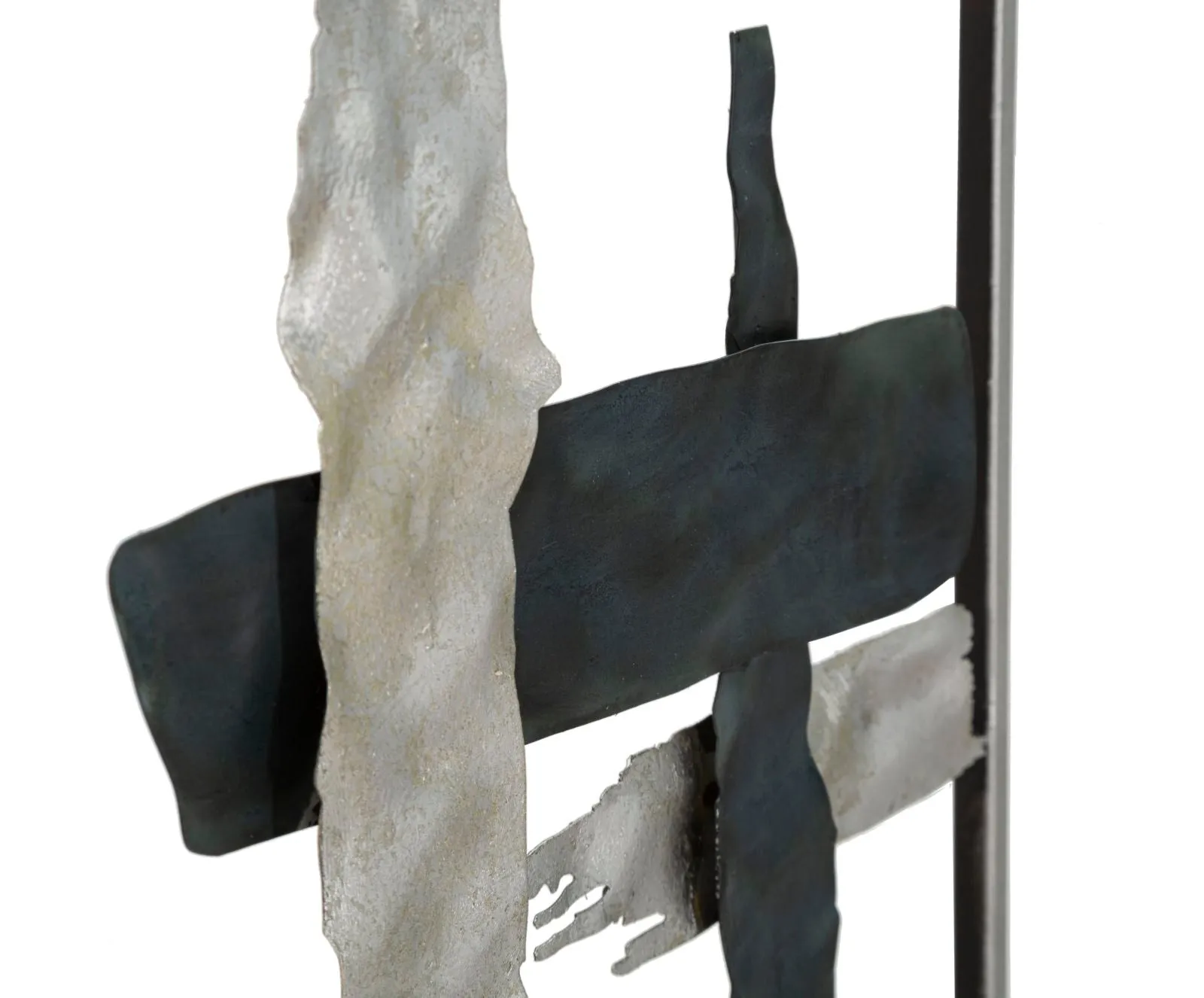 Abstract Lines Silver & Black Metal Wall Decor