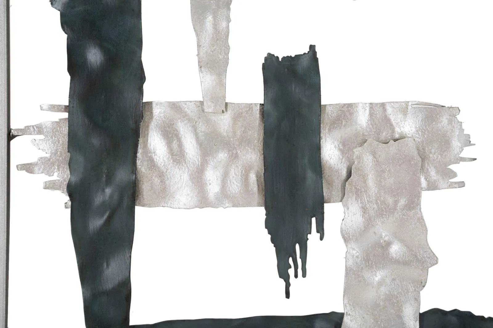 Abstract Lines Silver & Black Metal Wall Decor
