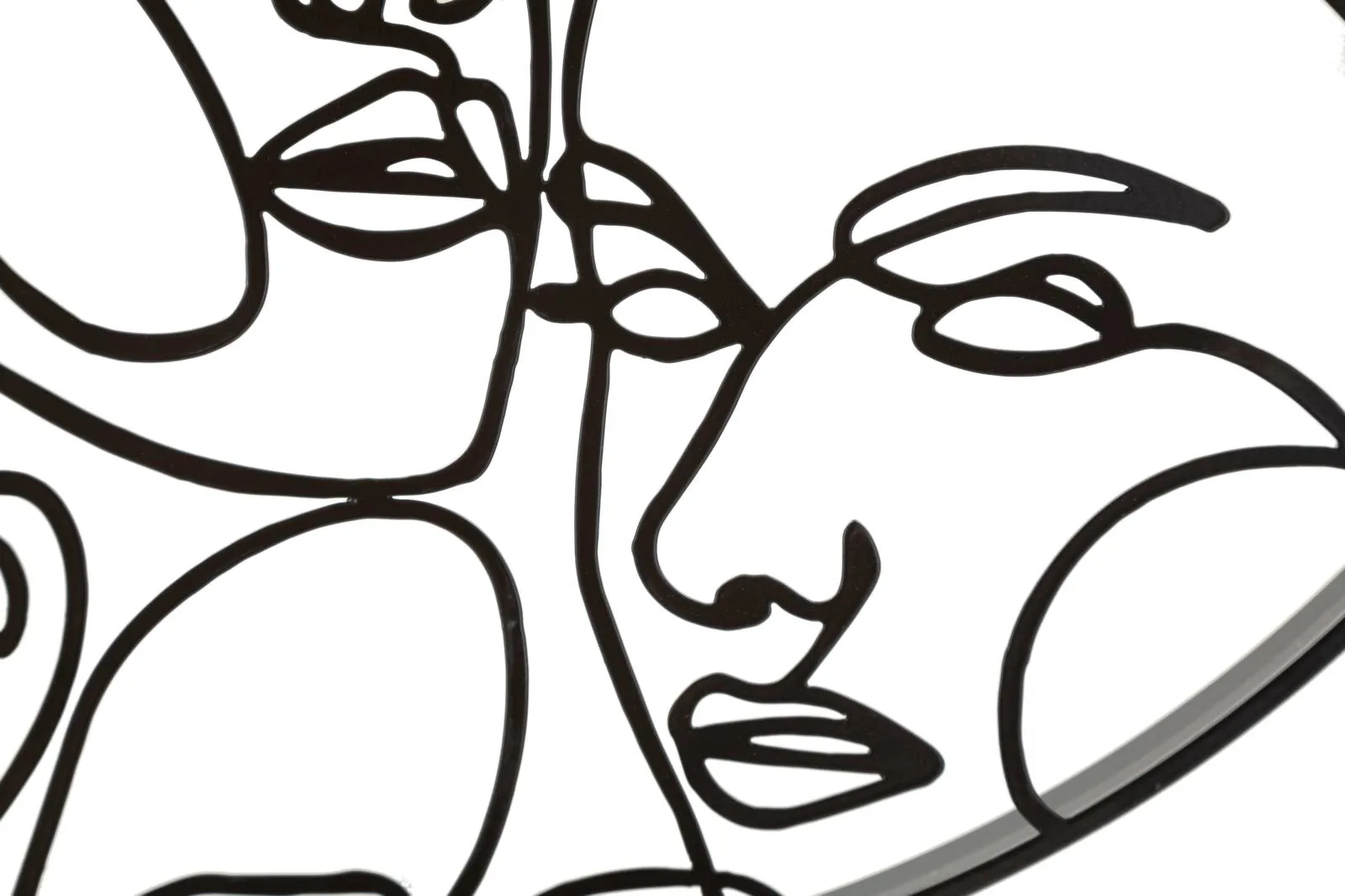 Black Metal Abstract Faces Wall Clock