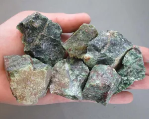Chrysoprase in Serpentine Stones Raw 3pcs H137**