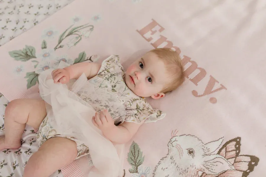 Fleur Harris Garden Party Jacquard Cot Blanket With Rib