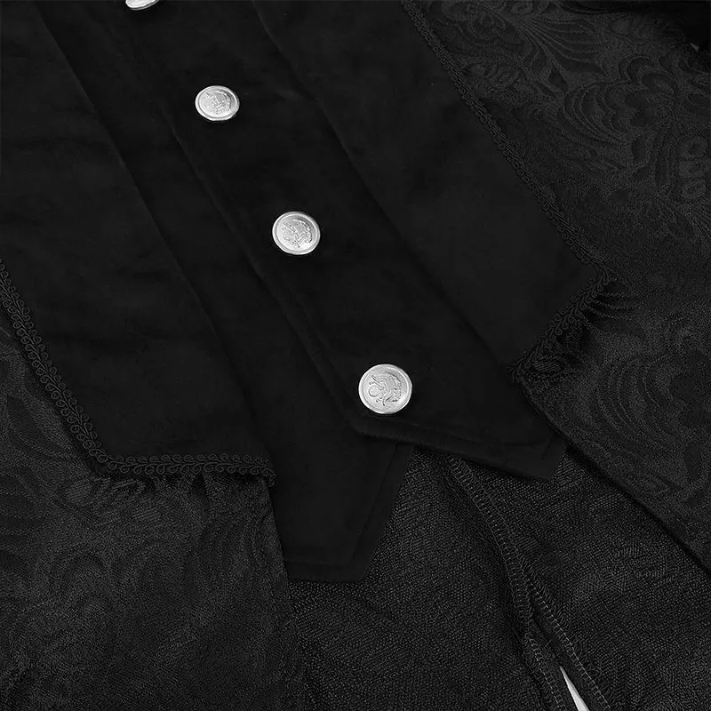 Mens Steampunk Medieval Jacket, Gothic Victorian Renaissance Tailcoat Halloween Costume Frock Coat