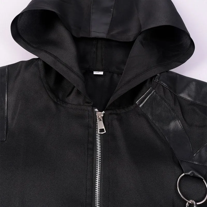 Men's Steampunk Renaissance Hooded Jacket Victorian Gothic Frock Coat
