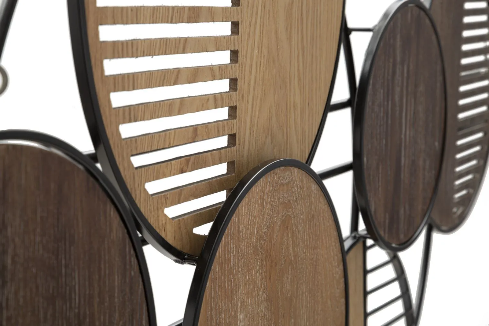 Metal & Wooden Geometric Circles Wall Decor