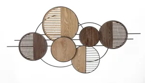 Metal & Wooden Geometric Circles Wall Decor