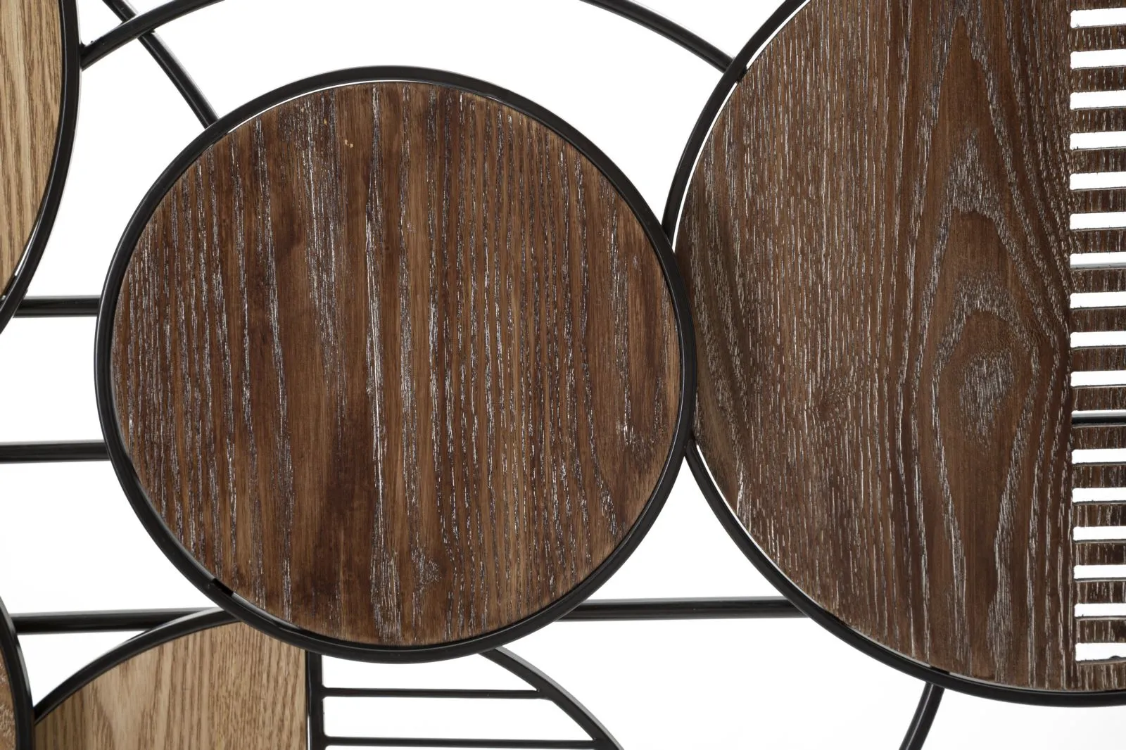 Metal & Wooden Geometric Circles Wall Decor