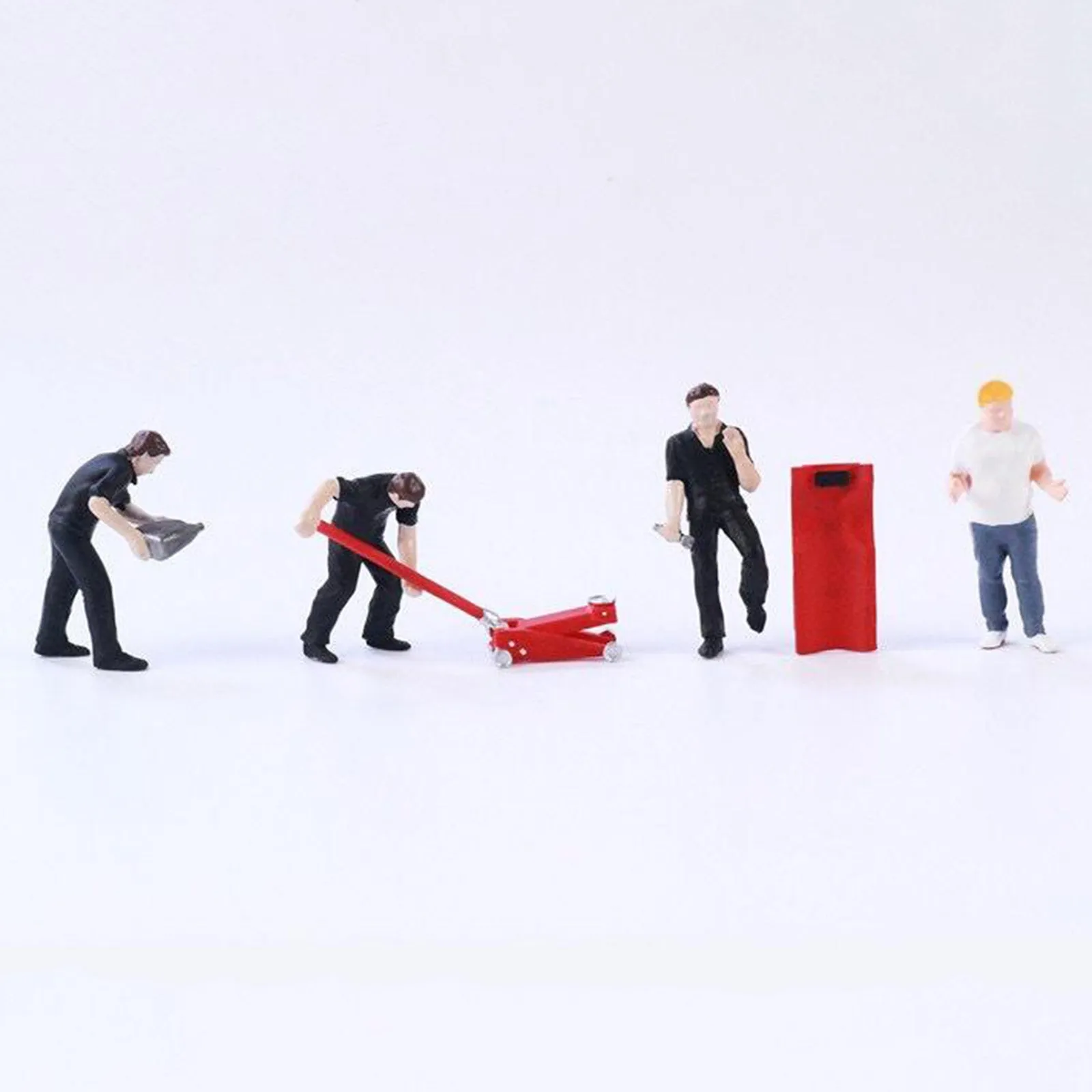 Miniature Car Repairman Repair Worker Handprint Figure Models Toys Landscape Layout Scene Accessories Diorama Supplies