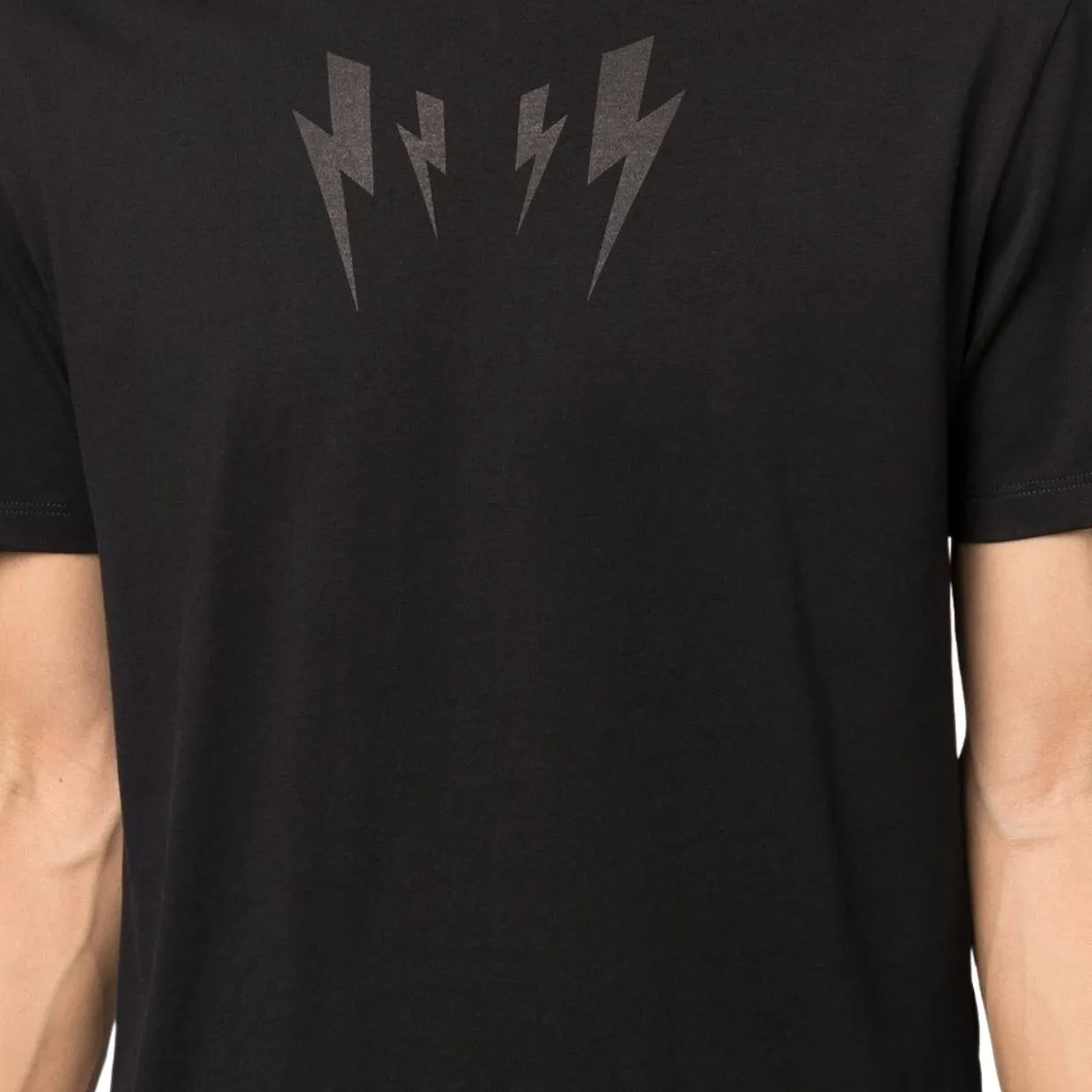 Neil Barrett Black Mirrored Bolt Logo T-Shirt