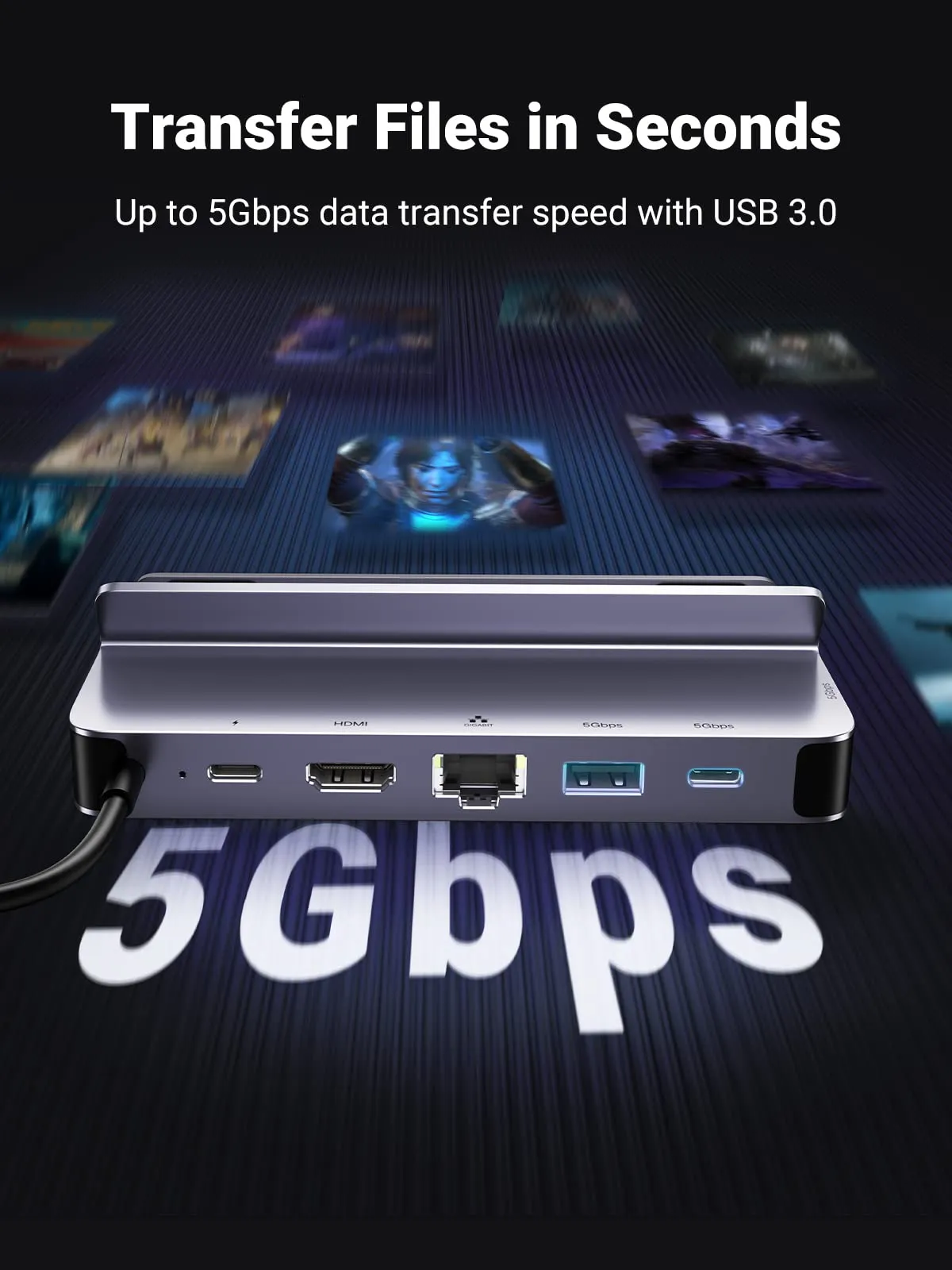 UGREEN Steam Deck Dock 6-in-1 USB C Docking Station with 4K@60Hz HDMI