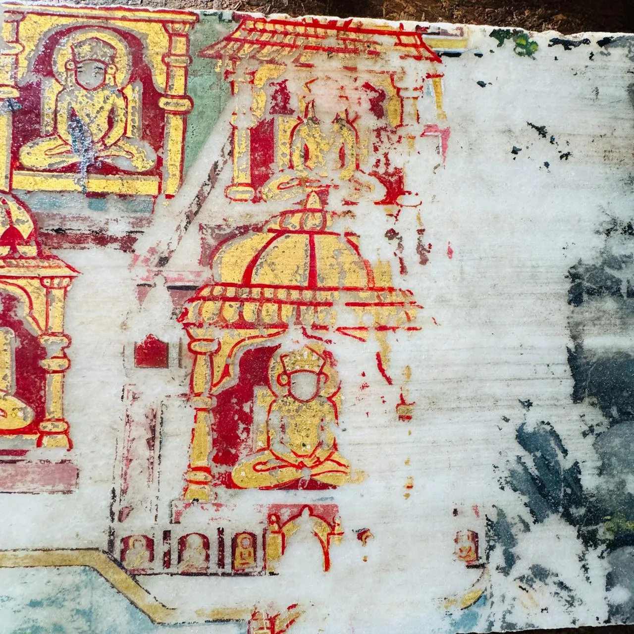 Vintage Painted Stone panel : 1