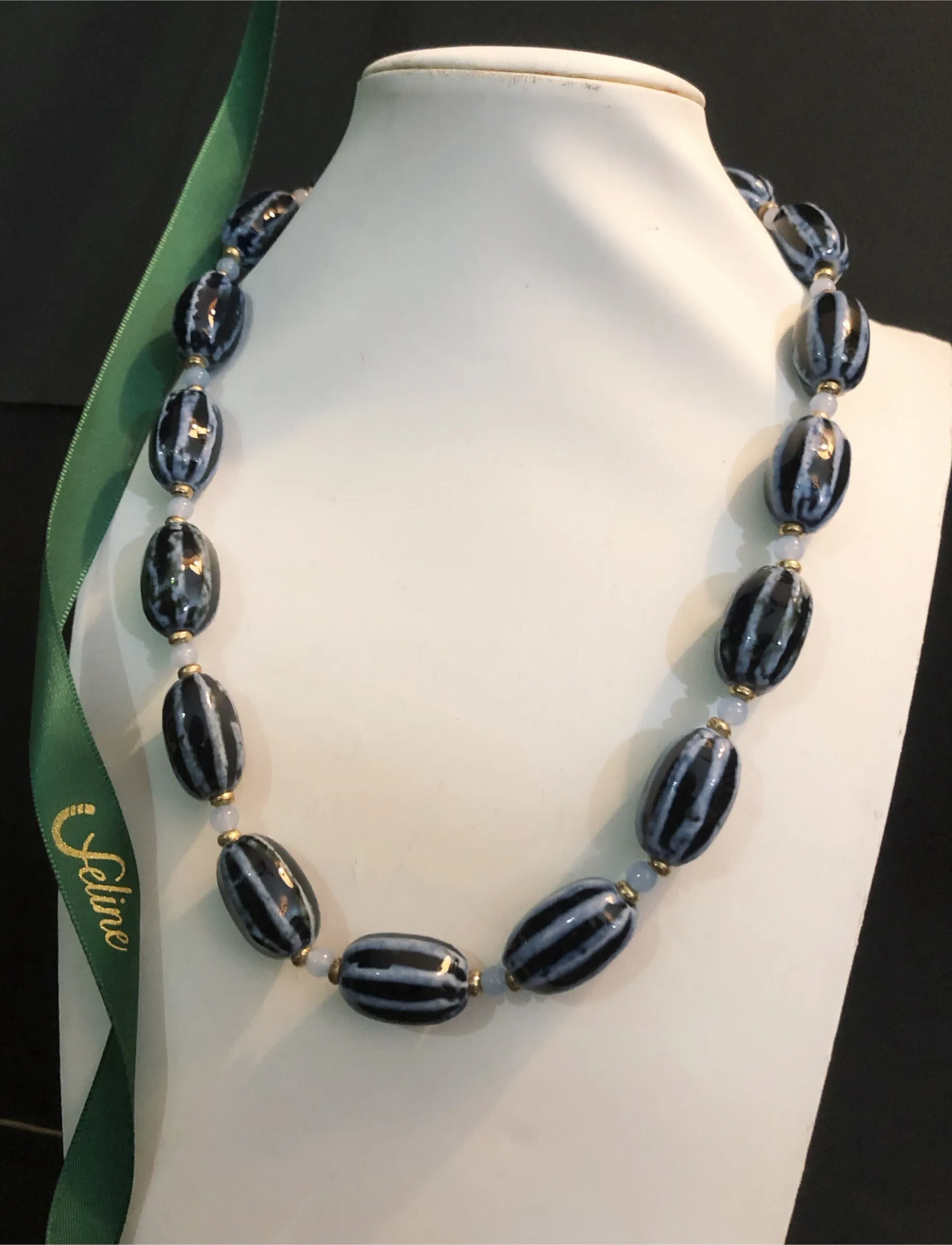 Zadie Ceramic   Blue Onyx Necklace